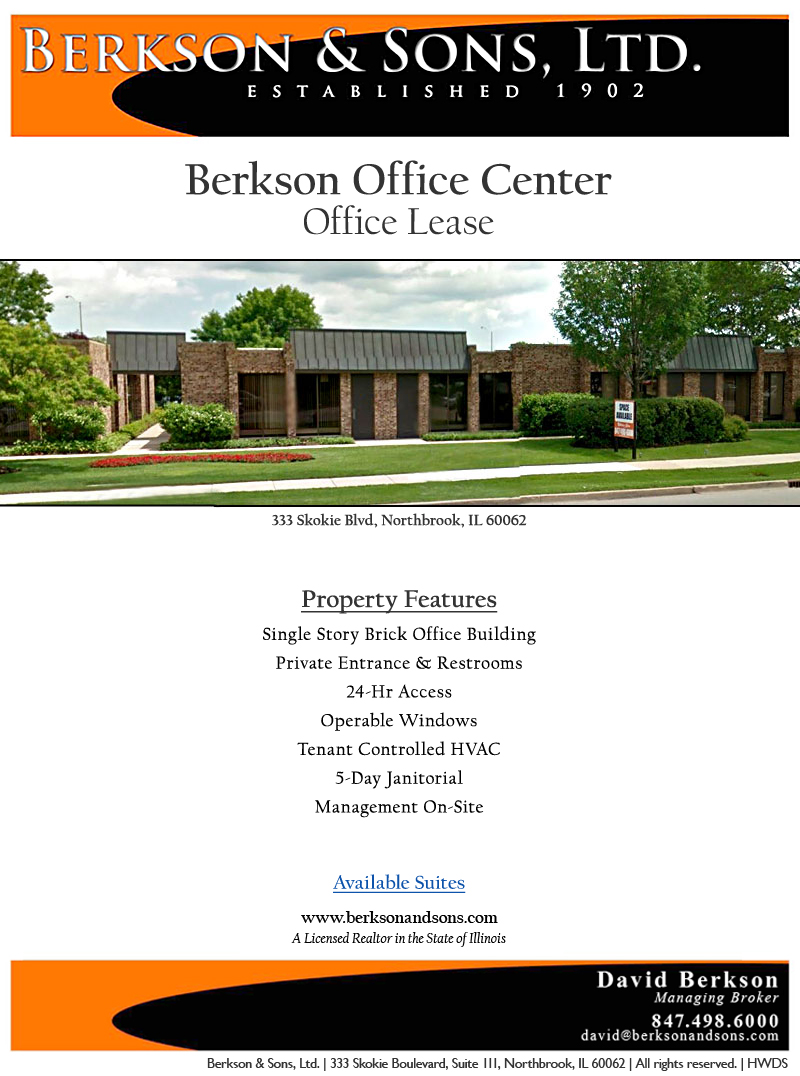 Berkson & Sons - 333 Skokie Property Features